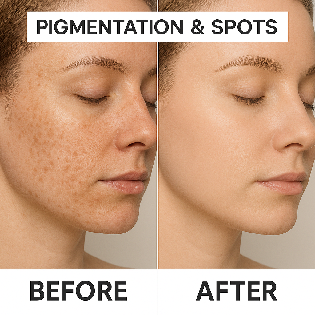 Pigmentation and spots improvement comparison
